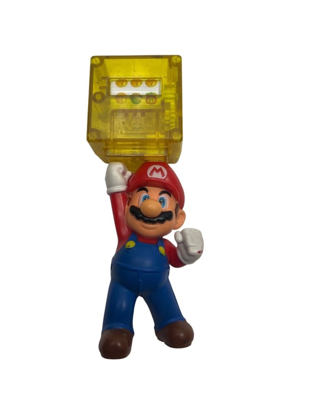 Super Mario Figure With Yellow Block Spinner Toy - 5.5" Tall